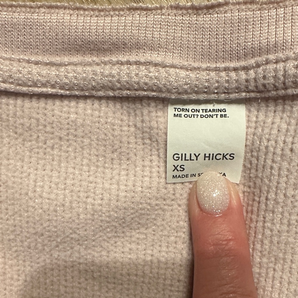 Gilly Hicks Light Pink Cropped Long-Sleeve Top - Picture 2 of 3